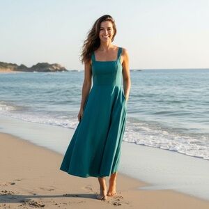 Abercrombie & Fitch Teal Midi Dress